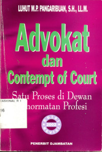 Image of Advokat dan contempt of court : satu proses di dewan kehormatan profesi