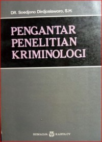 Image of Pengantar penelitian kriminologi