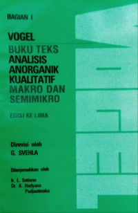 Image of Buku Teks Analisis Anorganik Kualitatif Makro dan Semimikro (Jilid 1)