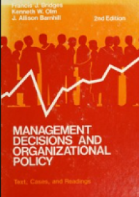 Image of Manajement decisions and organizationnal policy